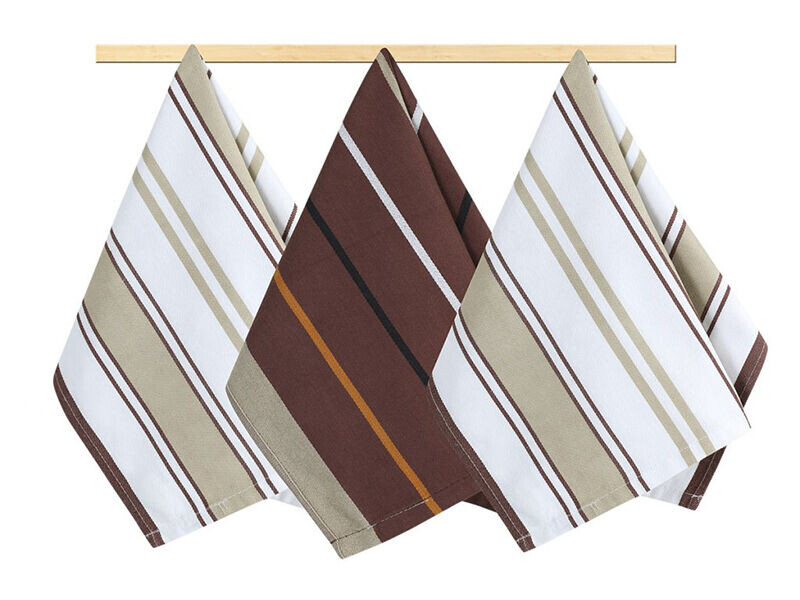 Kuchyňská utěrka 50x70cm hnědobéžový proužek 